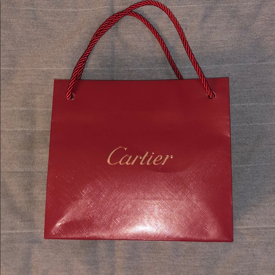 Cartier Red Gift Bag With Gold Logo Cartier Red Gift Bag With Gold Logo